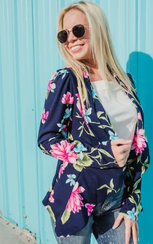 Floral Navy Blazer - Final Sale