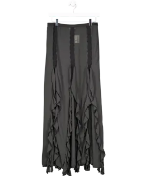 Free People Black Sheer Maxi Skirt UK S