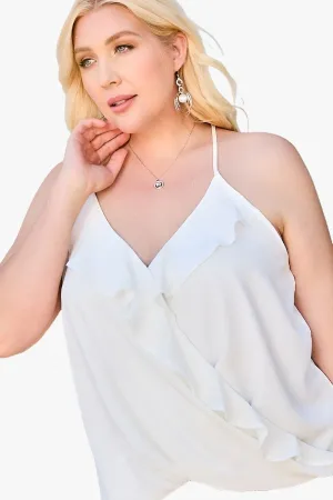 Front Surplice Ruffle Cami Top