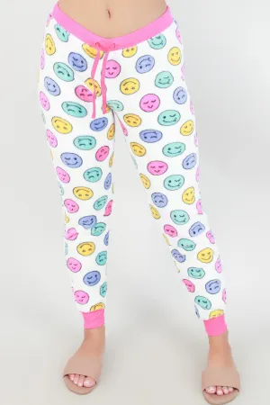 FUZZY HAPPY FACE SLEEP PANTS