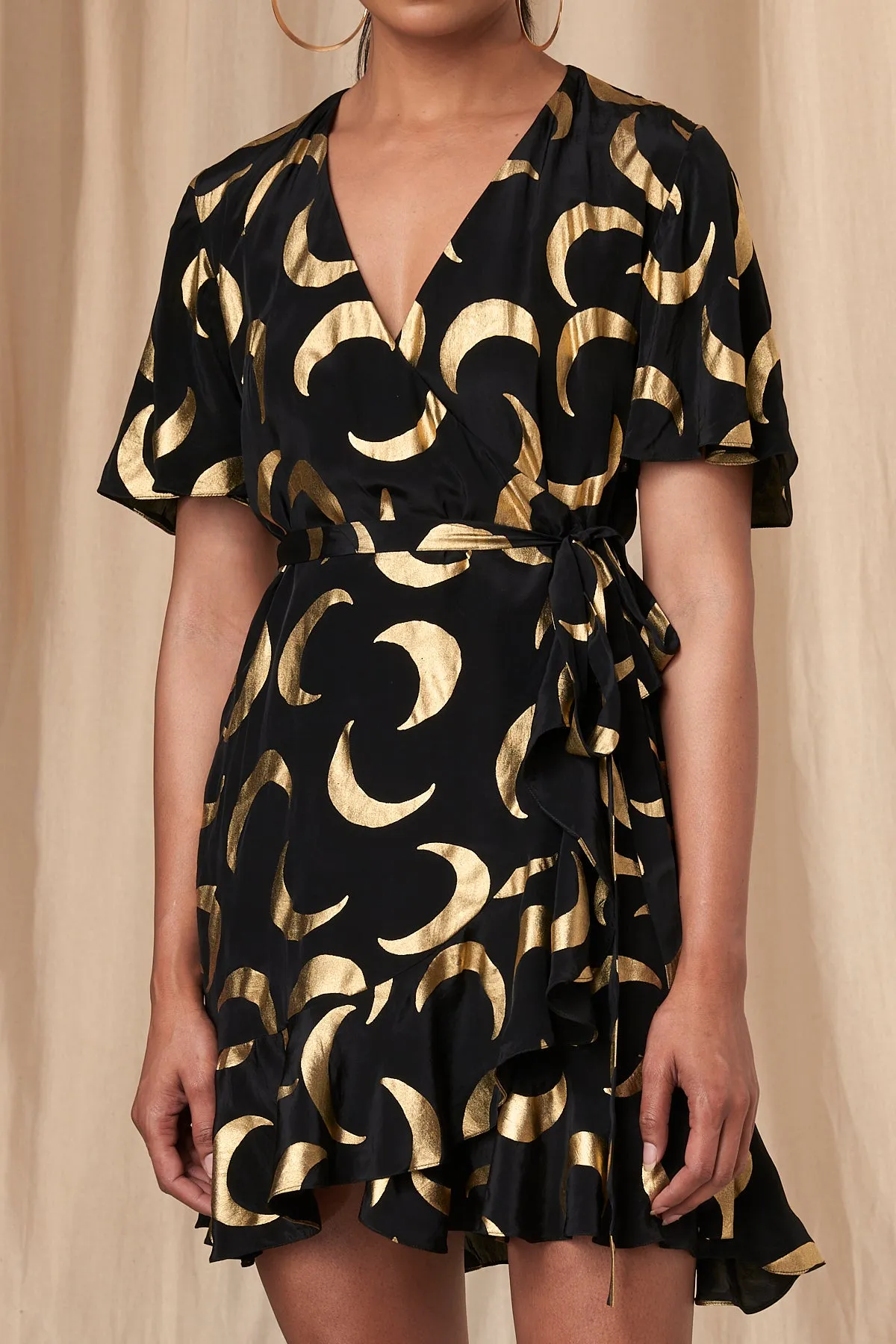 Georgia black mooncrest wrap dress
