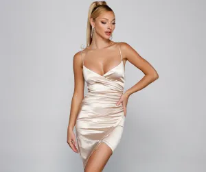 Glowing Beauty Stylish Asymmetrical Mini Dress