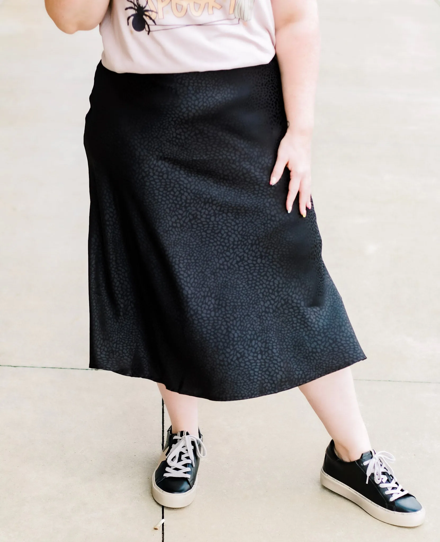 Go Wild Black Midi Skirt