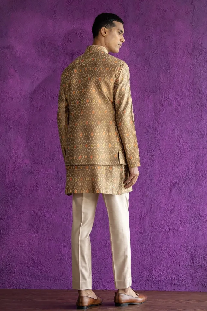 Gold Ikat Nehru Jacket