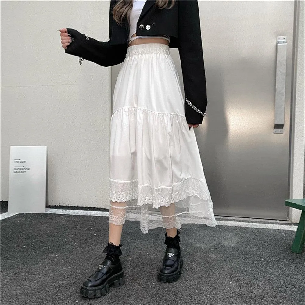 Gothic Pleated Vintage High Waist Long Skirt