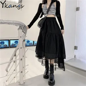 Gothic Pleated Vintage High Waist Long Skirt