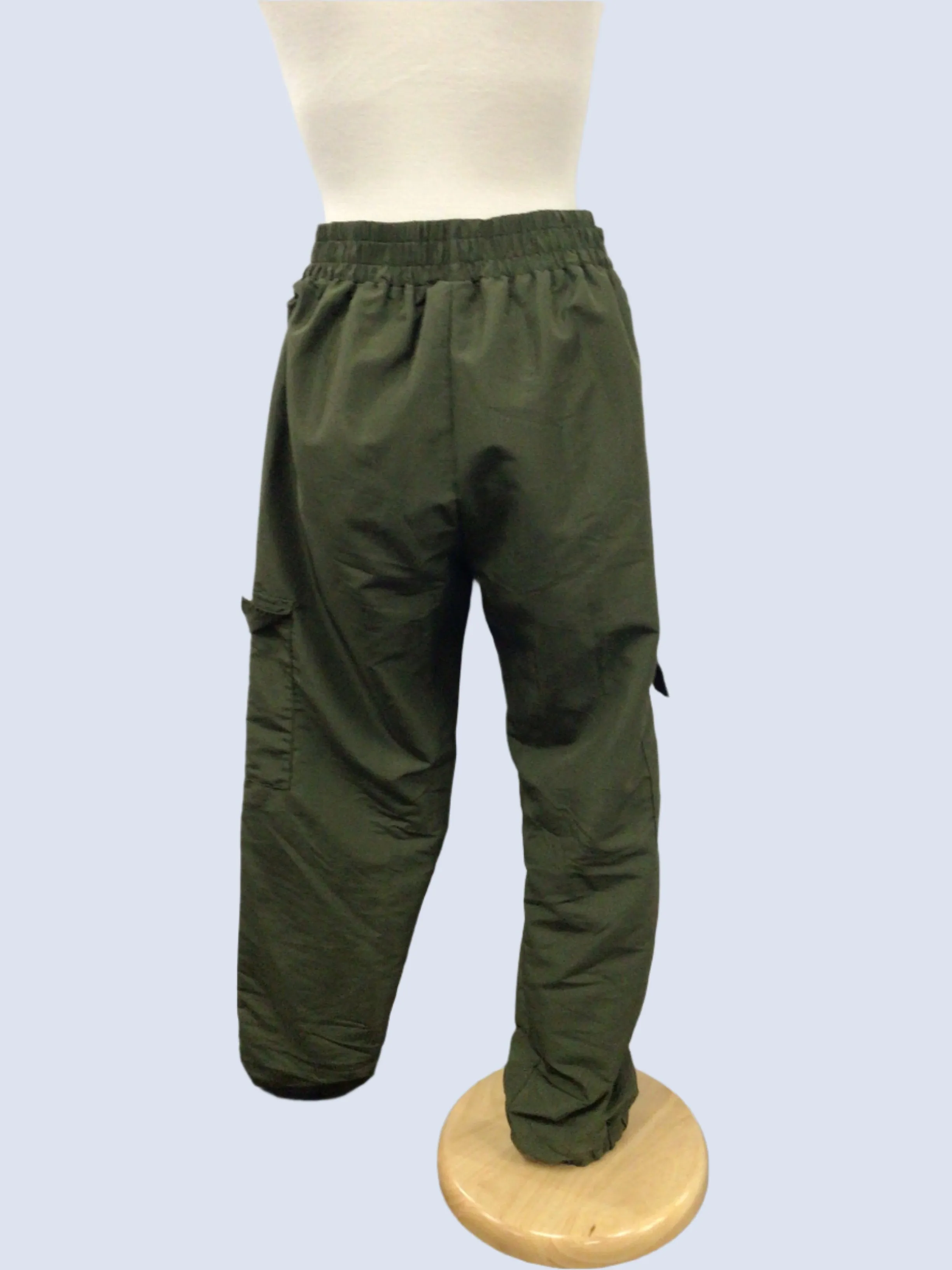 Green Cargo Track Pants