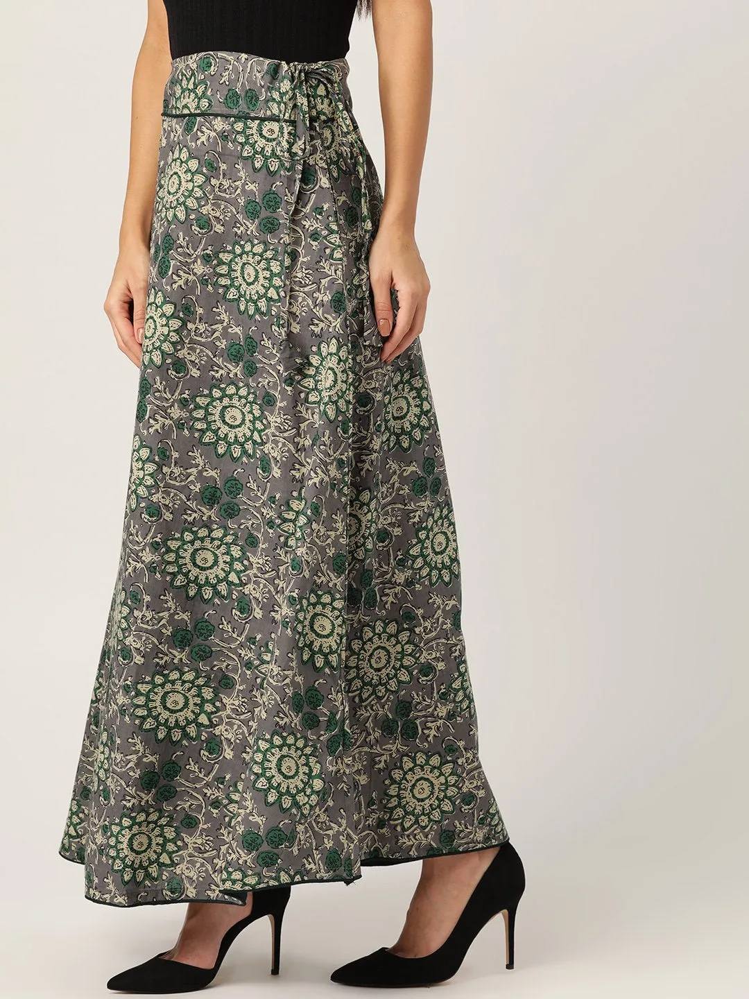 Grey Kalamkari Skirt