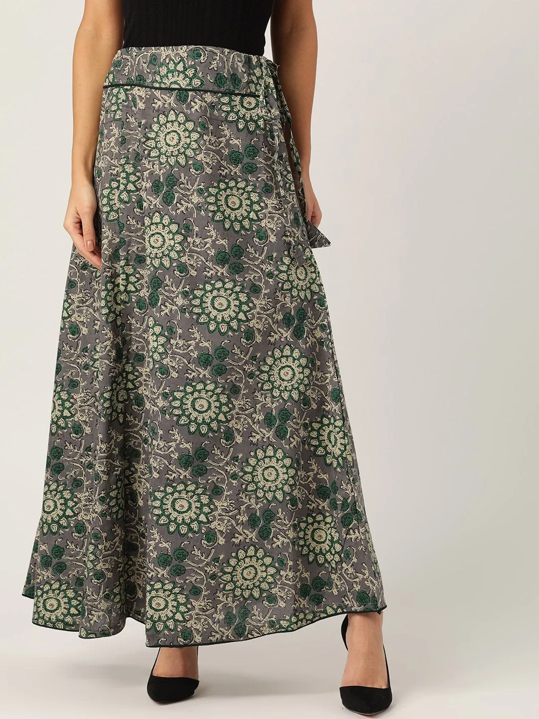 Grey Kalamkari Skirt