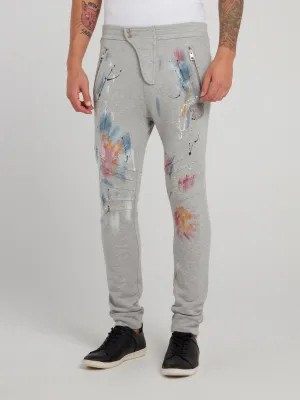 Grey Painted Track Pants