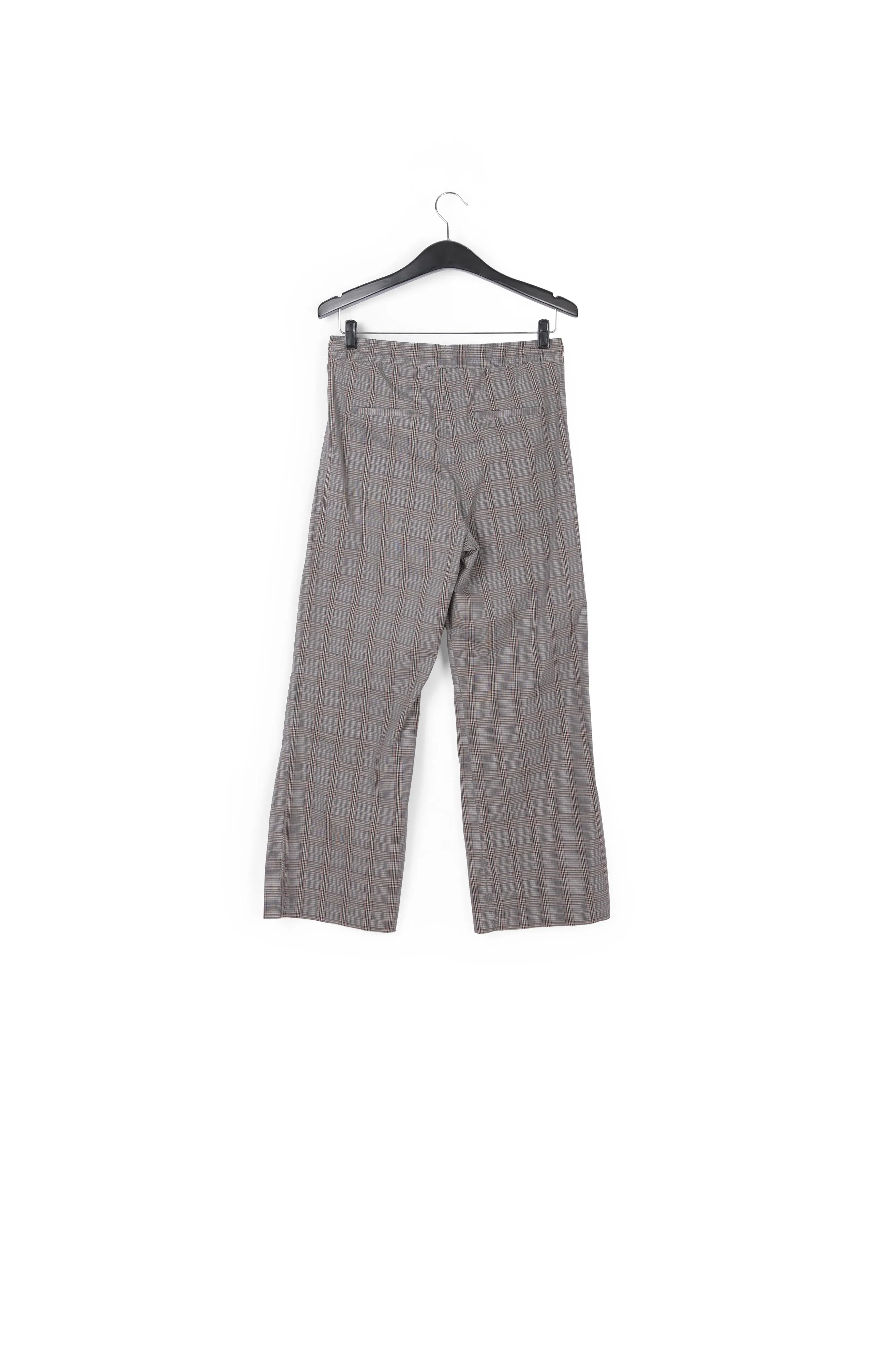 Grey plaid track pants