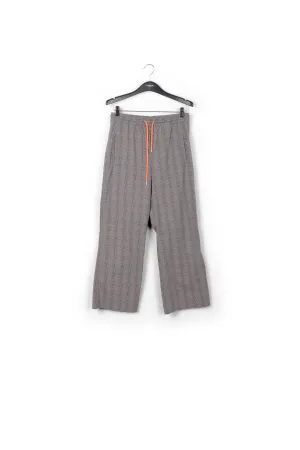 Grey plaid track pants