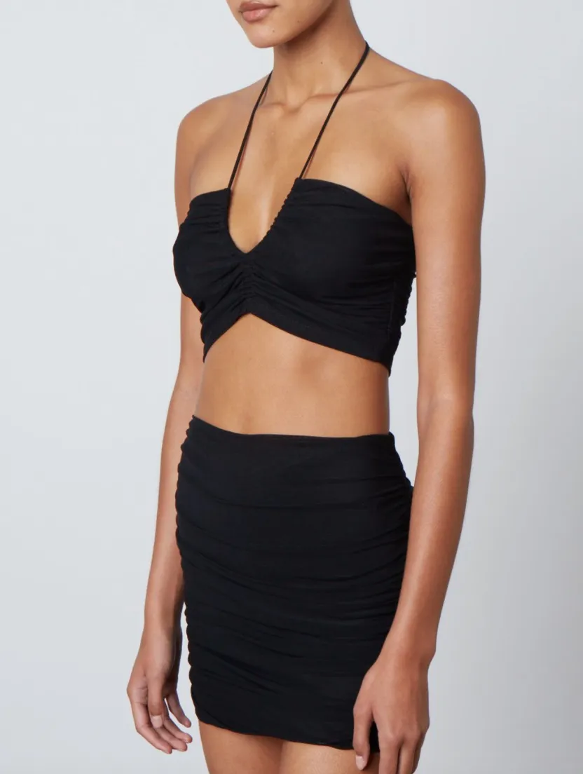 Halter Ruched Crop Top