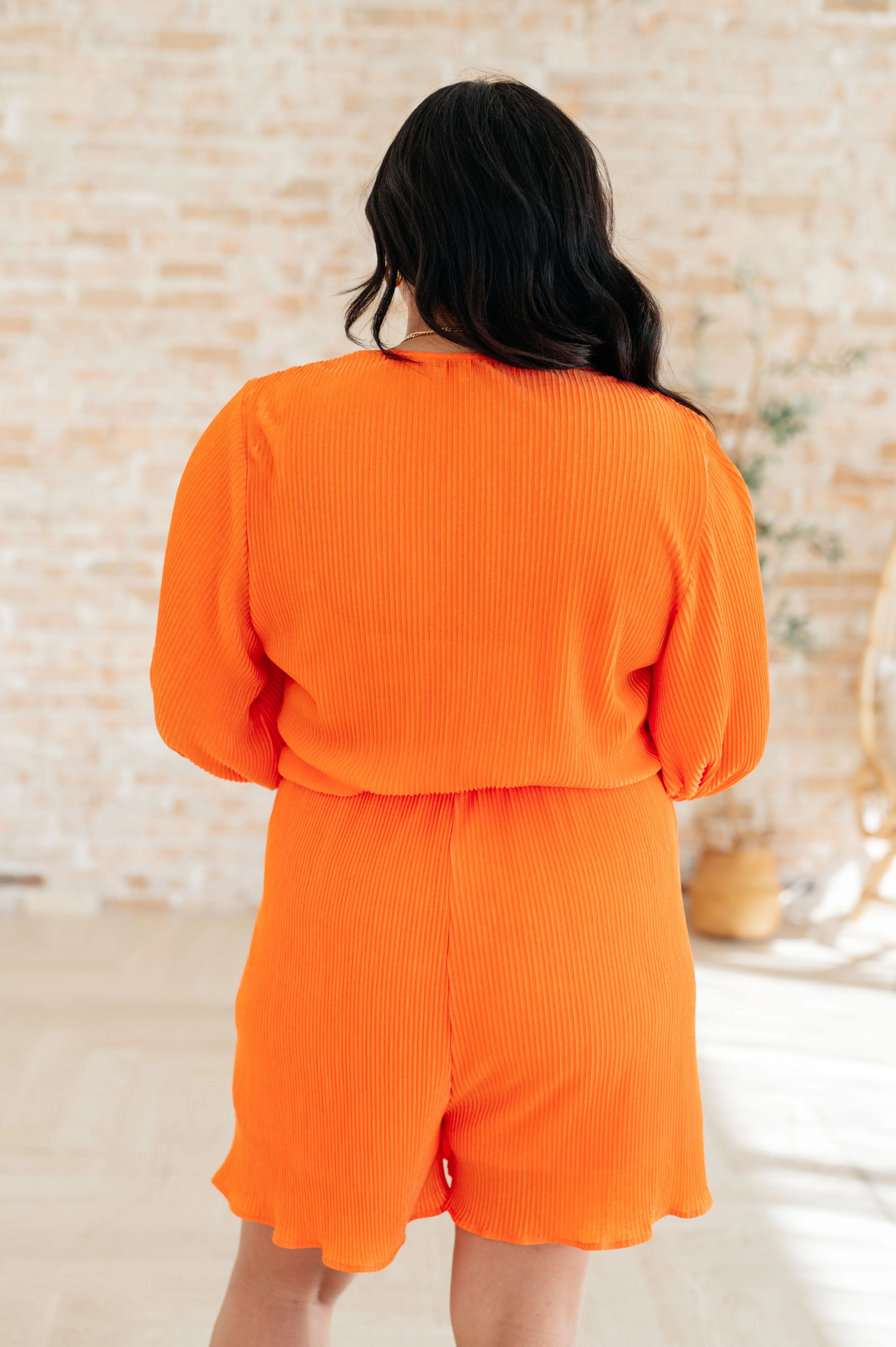 Hazel Blues® |  Roll With me Romper in Tangerine
