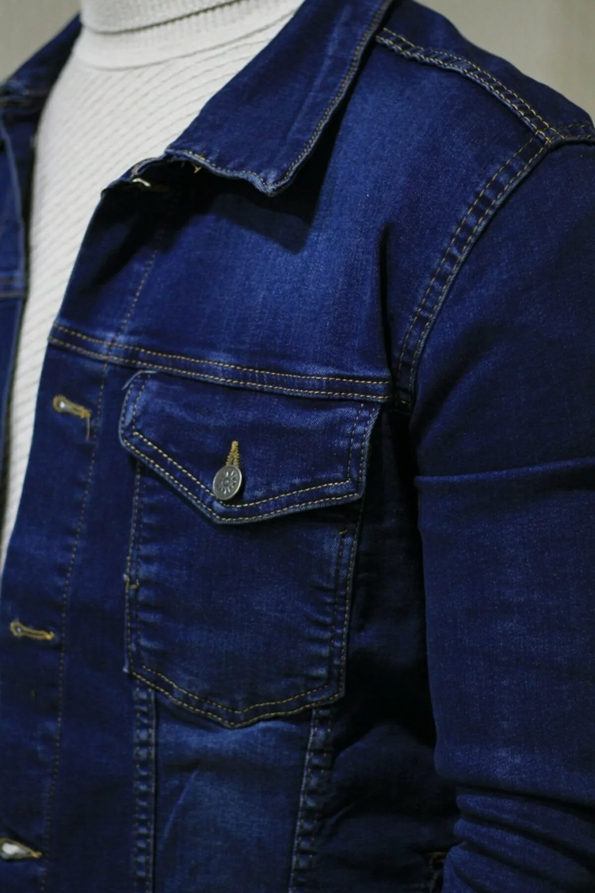HB Mens Denim Jacket Stretchable Fine Lycra