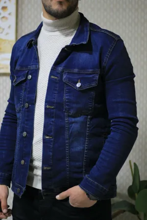 HB Mens Denim Jacket Stretchable Fine Lycra