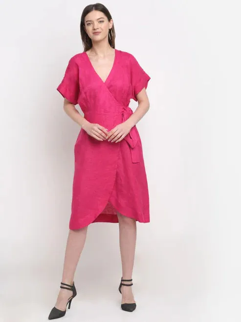 Hemp Pink Wrap Dress
