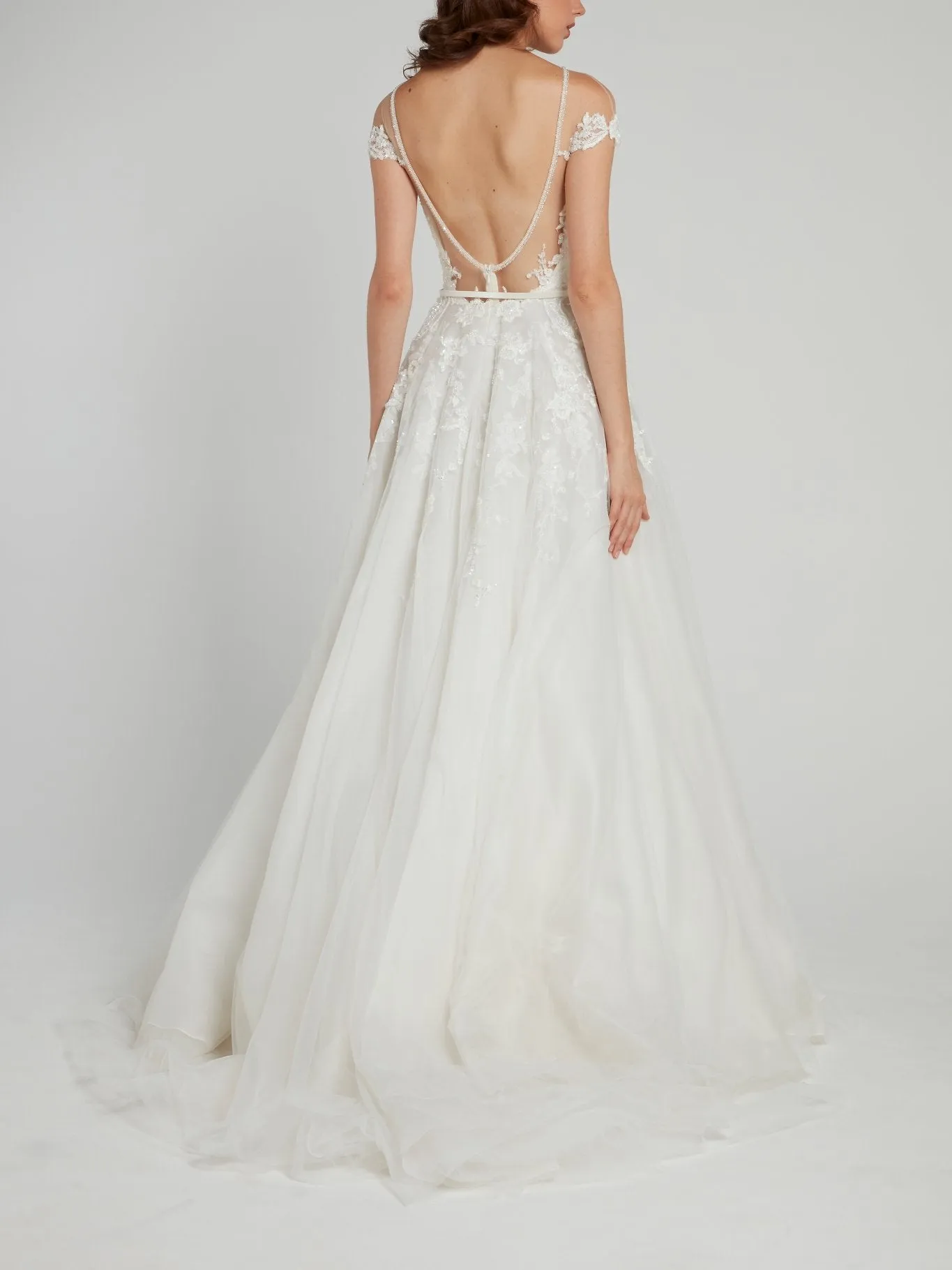Illusion Neckline Empire Waist Bridal Gown
