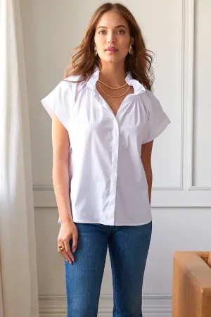 Jenny Top White Silky Poplin