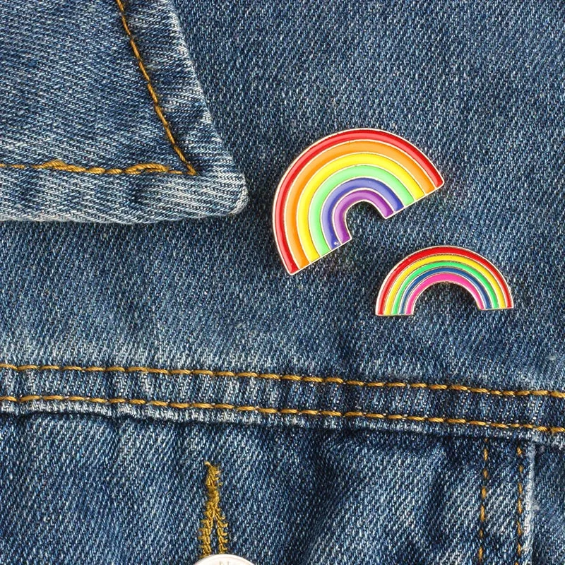 Kawaii Rainbow Enamel Brooch Pins 🌈✨ | Cute Metal Badge for Women 🎀 | Trendy Cartoon Accessories for Hats & Collars 👒💖