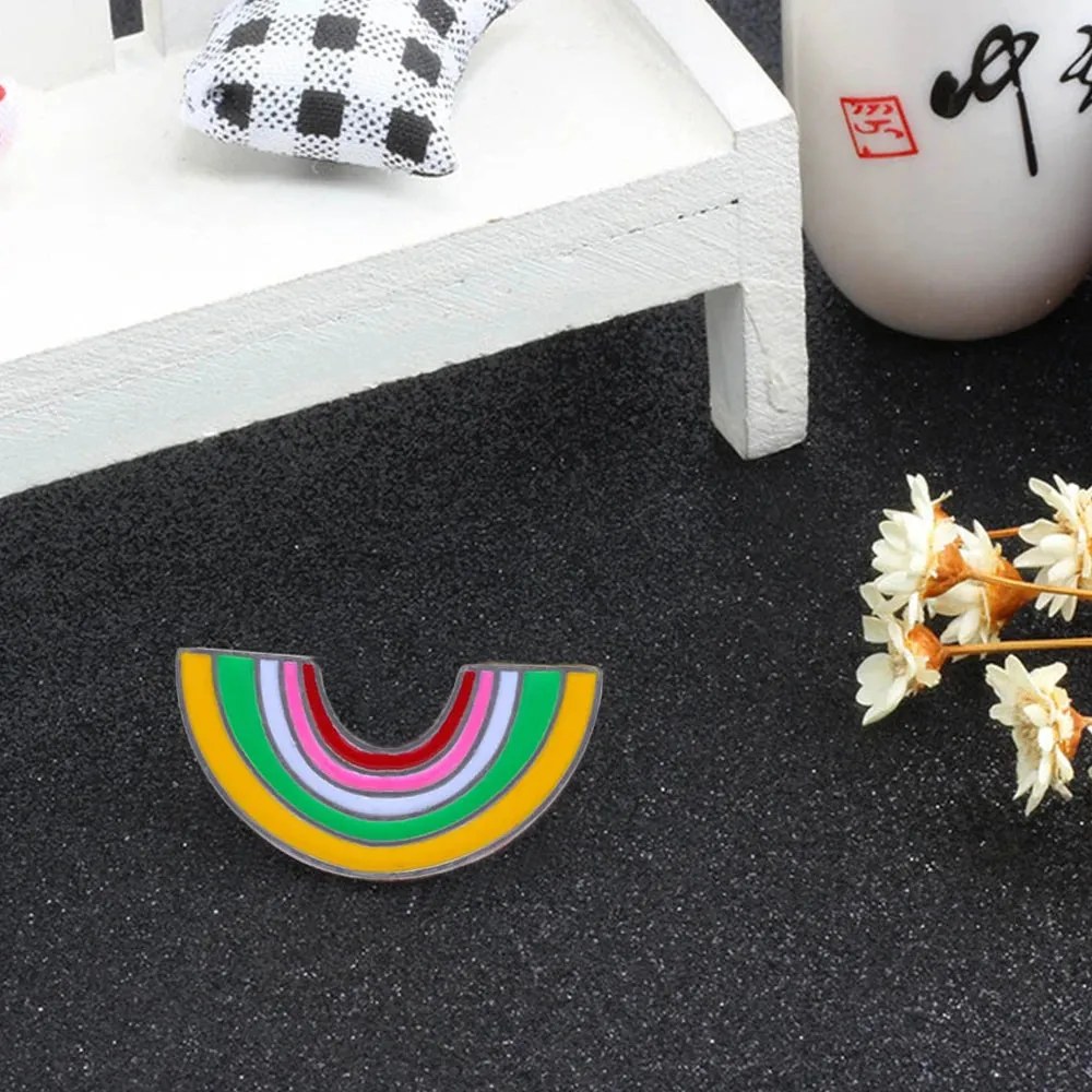Kawaii Rainbow Enamel Brooch Pins 🌈✨ | Cute Metal Badge for Women 🎀 | Trendy Cartoon Accessories for Hats & Collars 👒💖