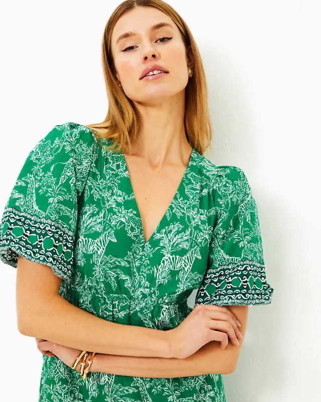 Kentlee Dress - Fiddle Leaf Green Safari Party