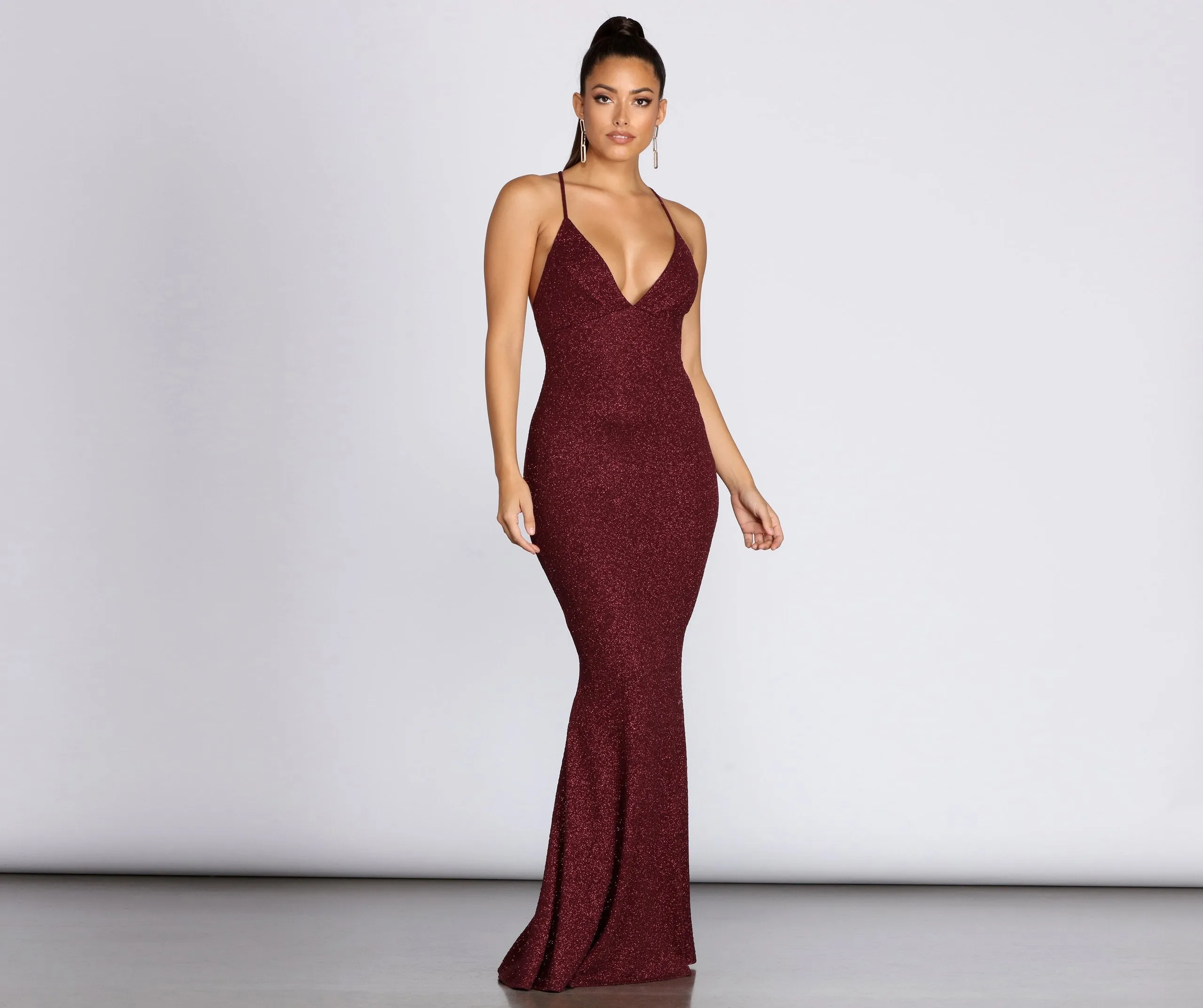 Khloe Long Stylish Glitter Formal Gown