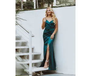 Kimia Formal Stylish Satin Wrap Gown