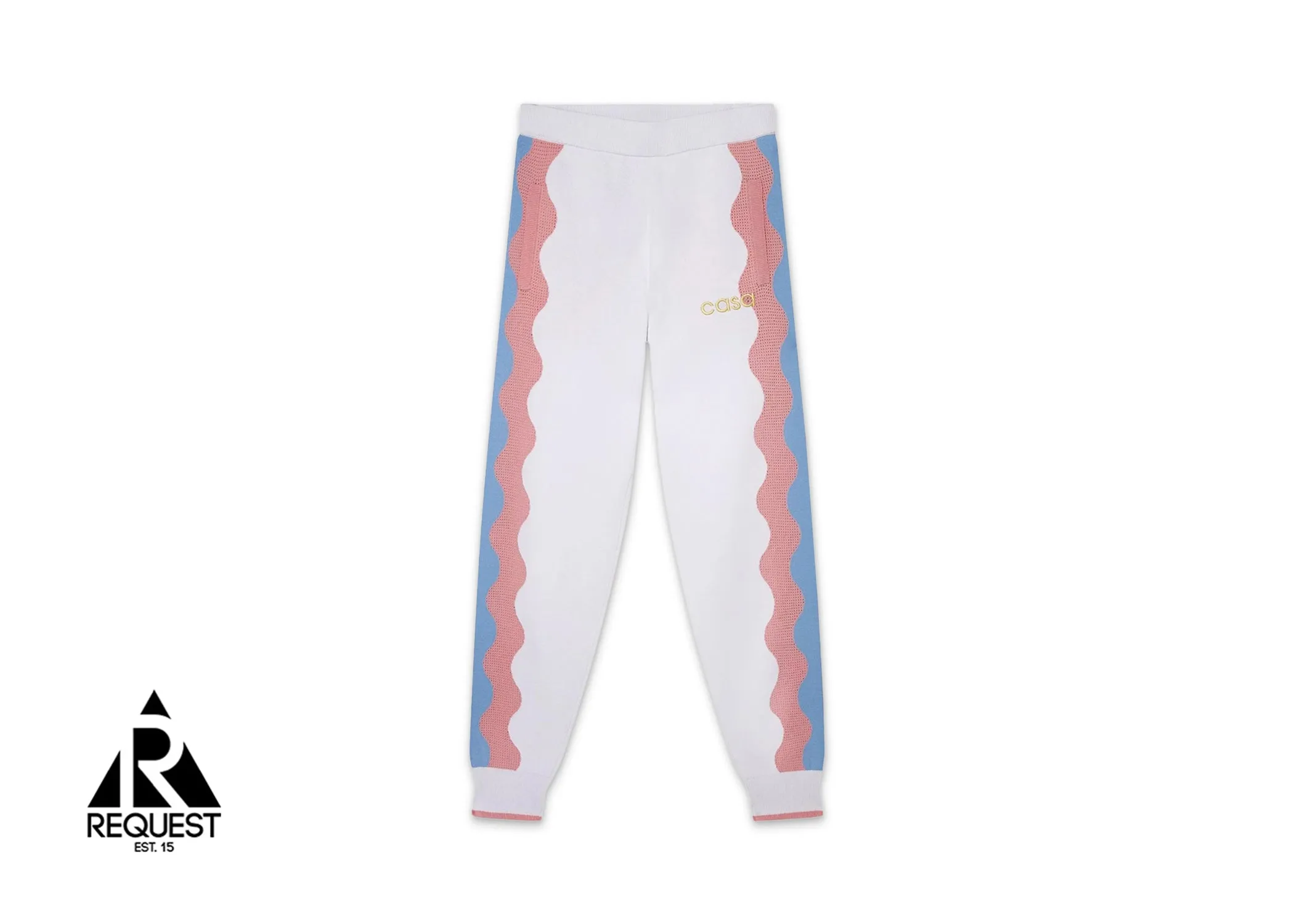 Knit Track Pants "White/Light Pink"