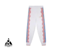 Knit Track Pants "White/Light Pink"