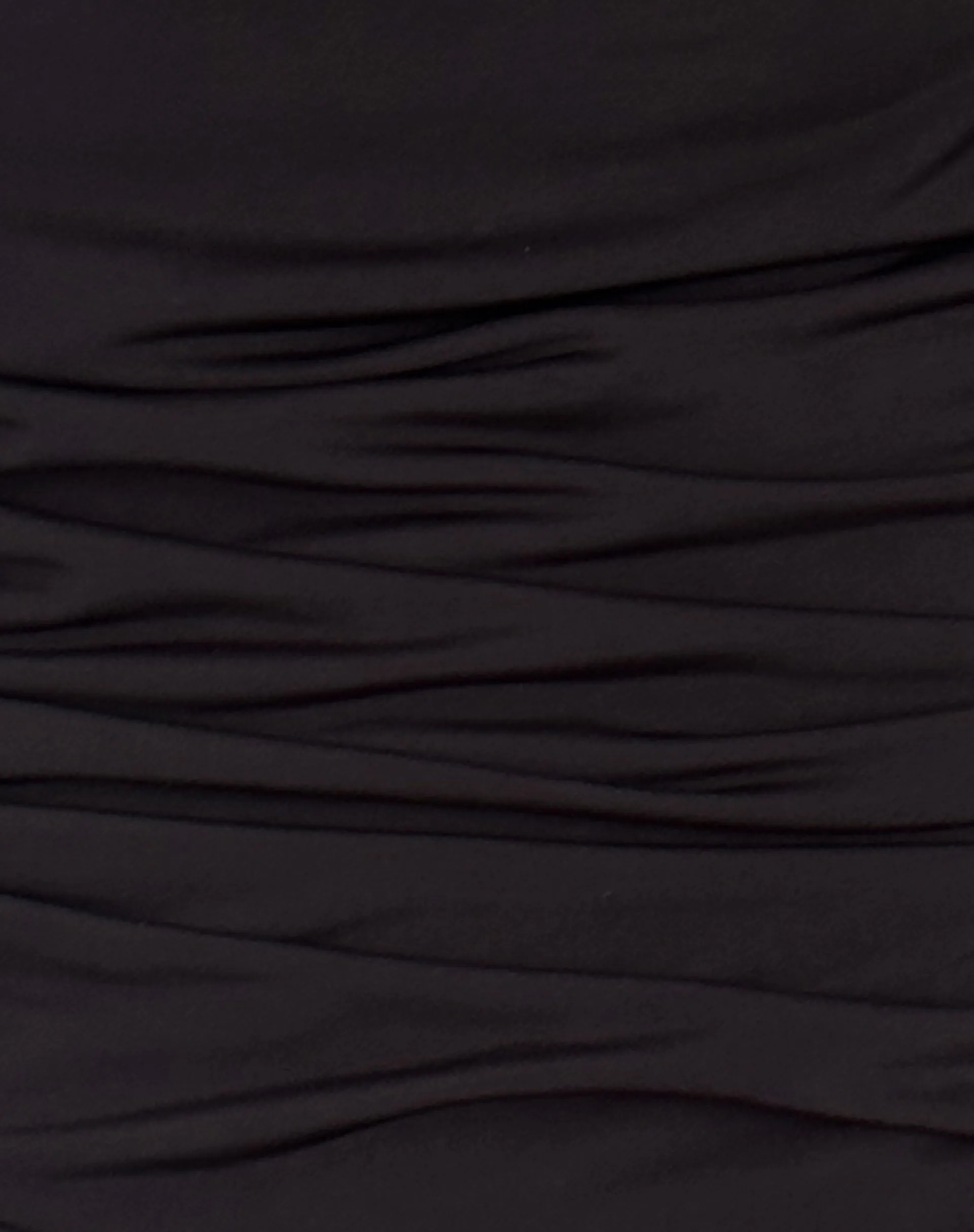 Kofi Asymmetric Ruched Cami Top in Black Slinky