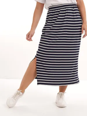 Ladies Stripe Maxi Skirt