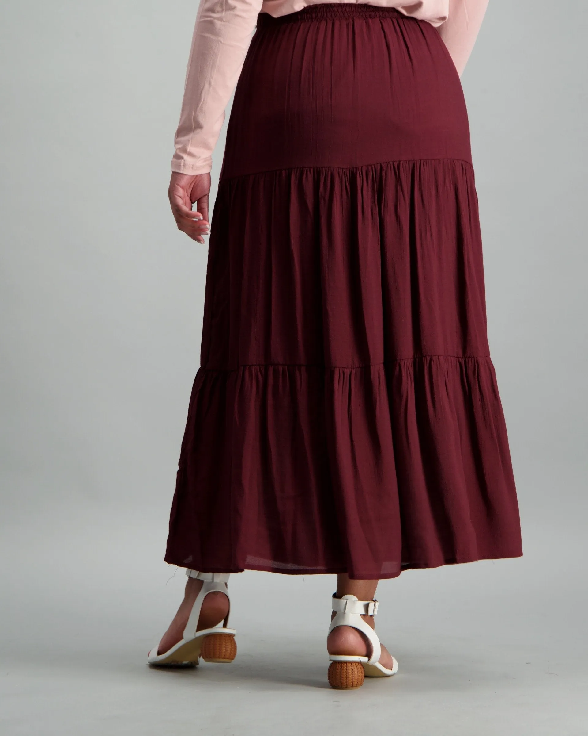 Ladies-Tiered Maxi Skirt