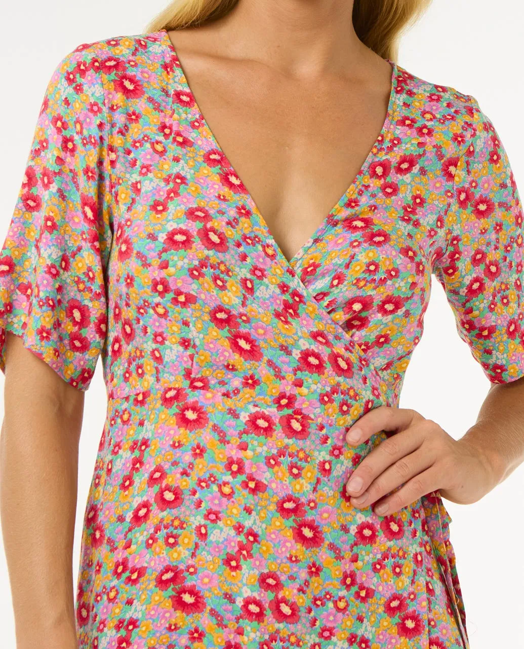 Las Dalias Ditsy Wrap Dress