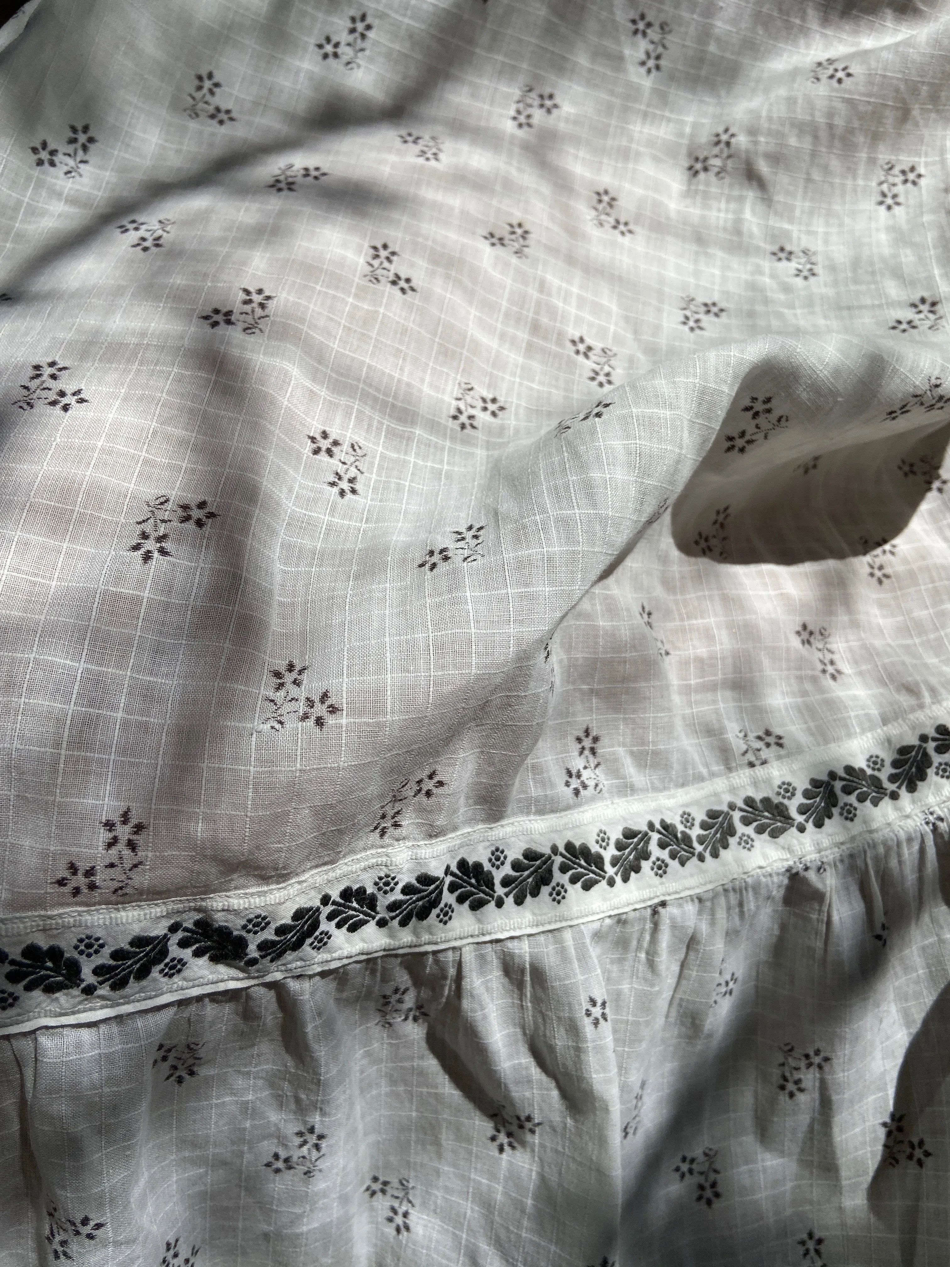 Late 1800s Calico & Eyelet Prairie Dress
