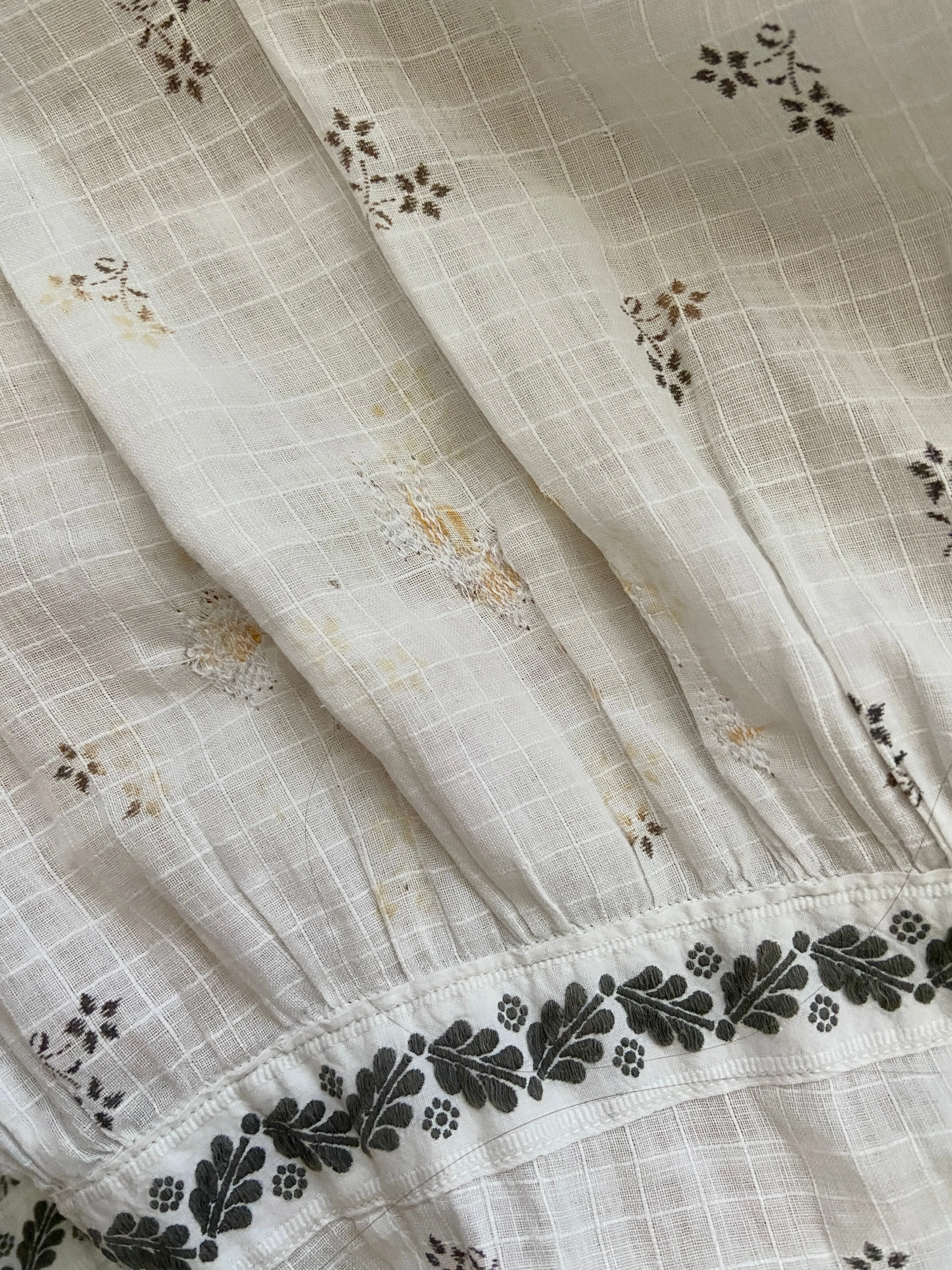 Late 1800s Calico & Eyelet Prairie Dress