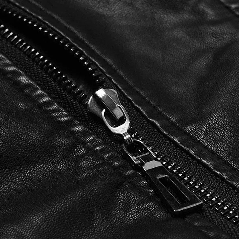 Leather Jacket Short Faux Leather Biker Jacket