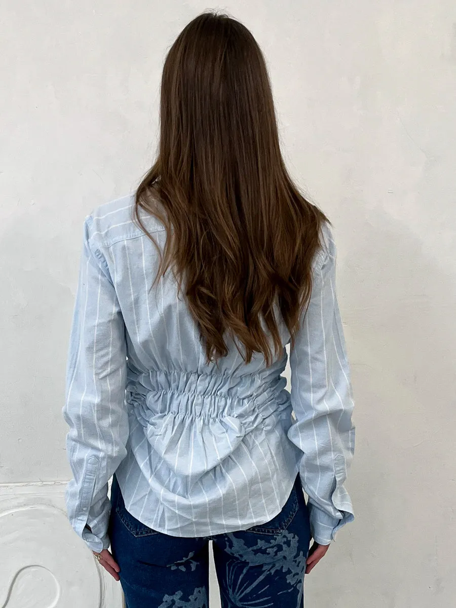 Loans Upcycled Blue Stripe Shirt