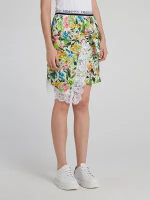 Logo Waistband Asymmetric Skirt