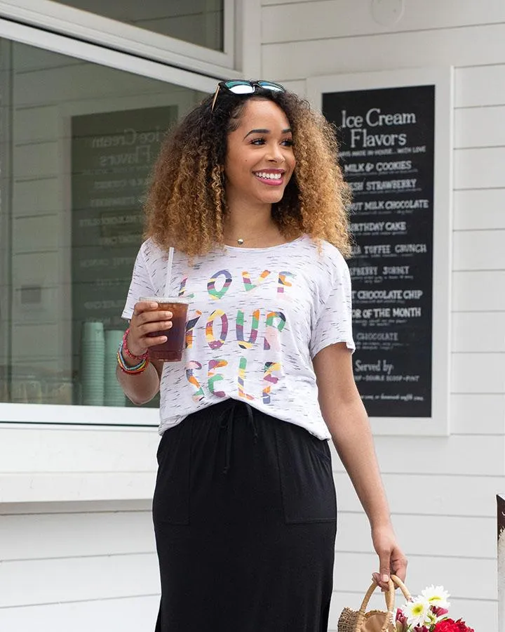 Love yourself space dyed graphic tee