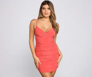Major Obsession Stylish Ruched Mini Dress