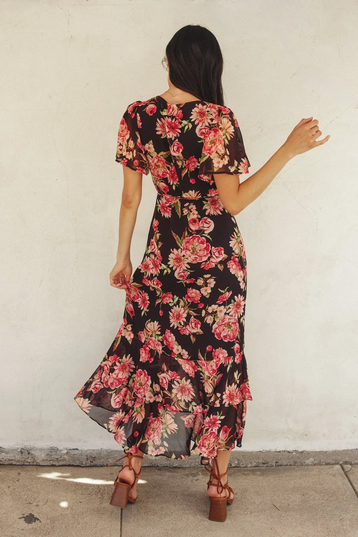 Marielle Double Ruffled Hem Wrap Dress