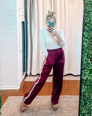 Maroon Track Pants