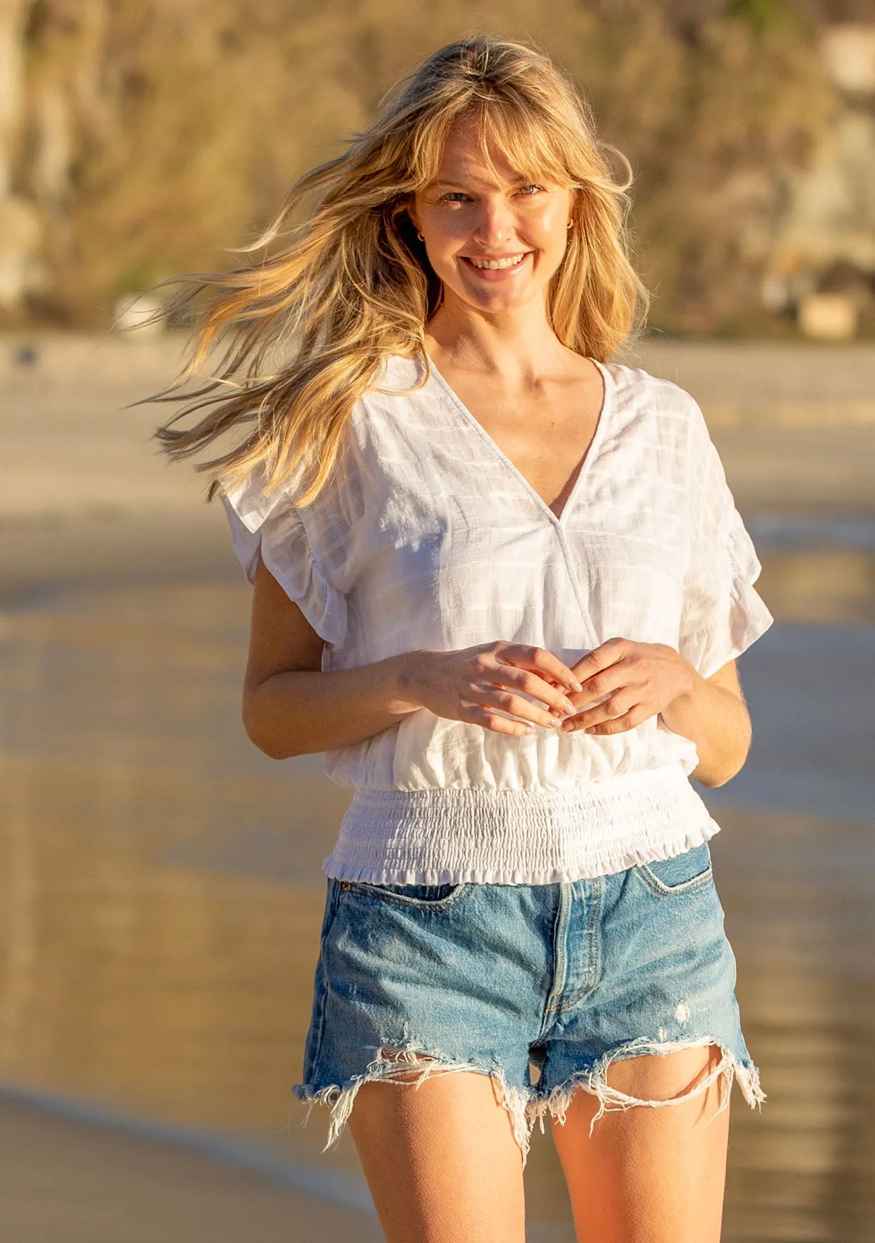 Mathilde Ruffle Sleeve Top