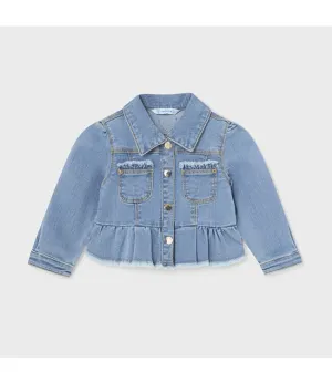 Mayoral Baby Girl Ruffled Denim Jacket: Size 6M to 24M