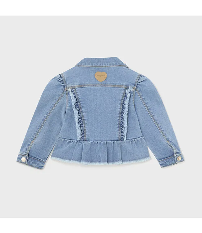 Mayoral Baby Girl Ruffled Denim Jacket: Size 6M to 24M