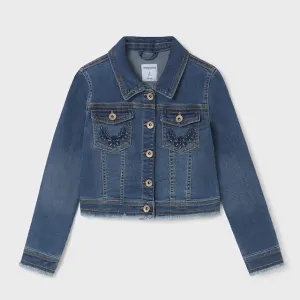 Mayoral Older Girls Denim Jacket 6434 Mid Denim
