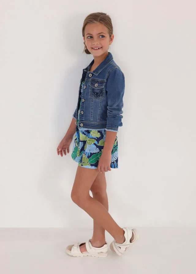 Mayoral Older Girls Denim Jacket 6434 Mid Denim