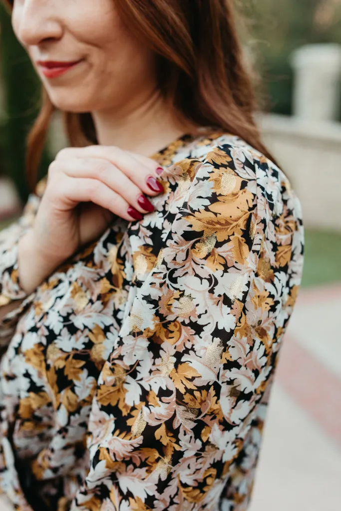 Metallic Surplice Top