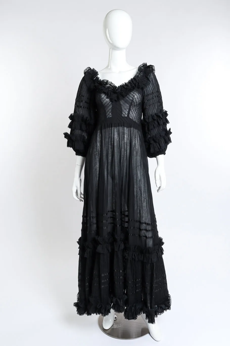 Mexicana Pintuck Ruffle Dress